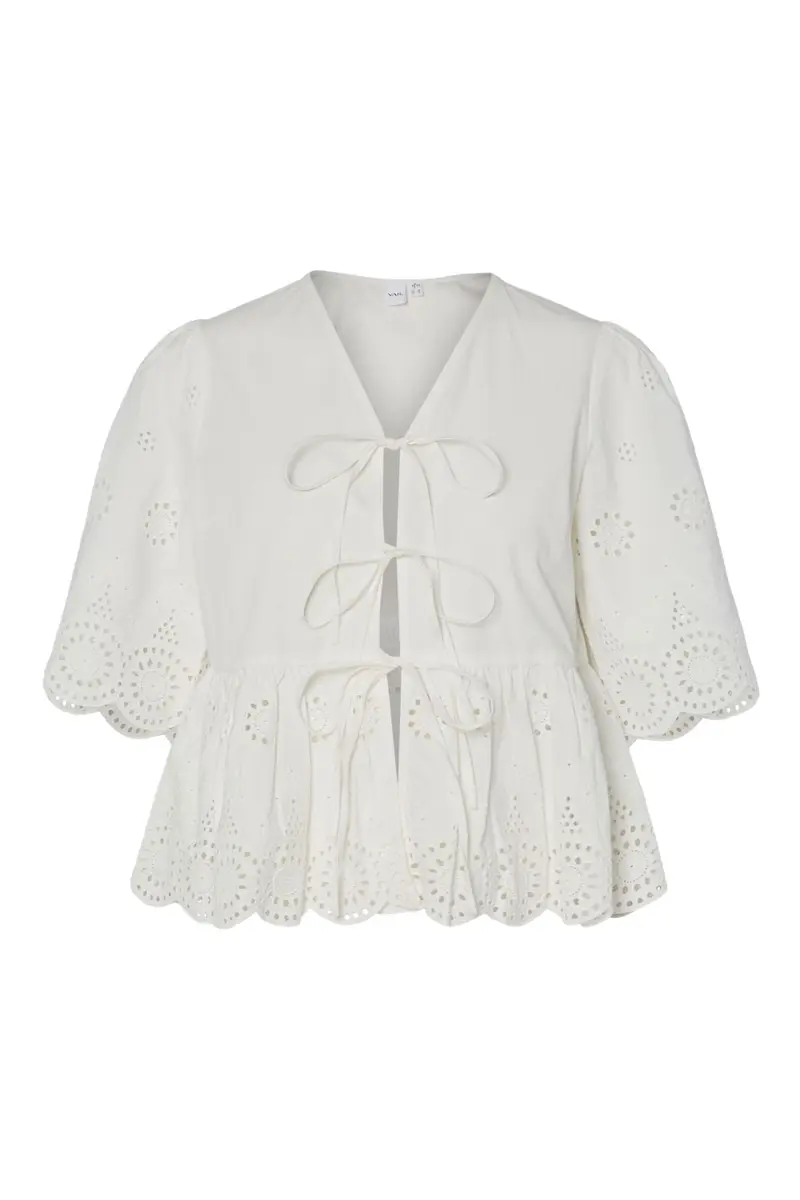 Yas - Yascornelia 2/4 Tie Top - 4574166 Star White