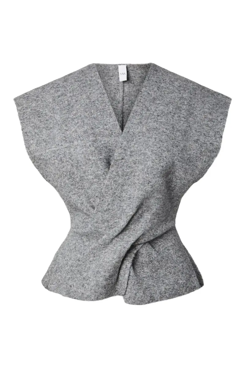 Yas - Yasdavia Sl Knit Vest - 5164771 Medium Grey Melange