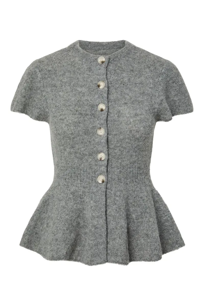 YAS - Yasenya Ss Knit Cardigan - 5137006 Medium Grey Melange