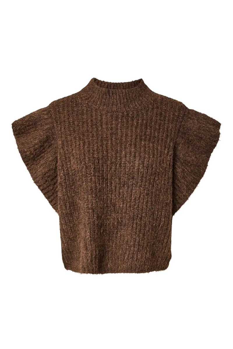 Yas - Yasflura Sl Knit Vest - 5178614 Coffee Bean
