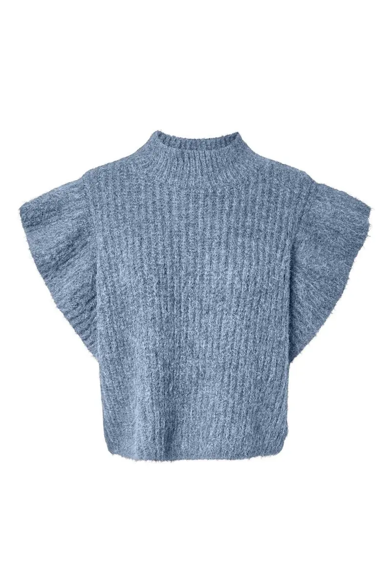 Yas - Yasflura Sl Knit Vest - 5191356 Soft Chambray