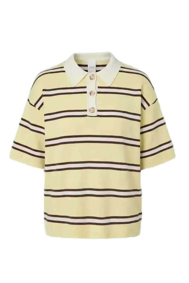 YAS - Yasisabell 2/4 Knit Pullover - 5182497 Anise Flower W. Brown Stripes