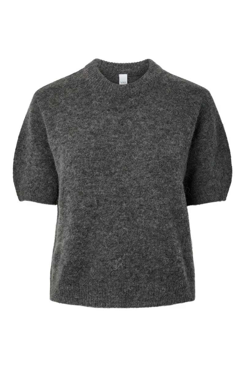 Yas - Yasjohi Ss Wool Blend Pullover - 5054491 Medium Grey Melange