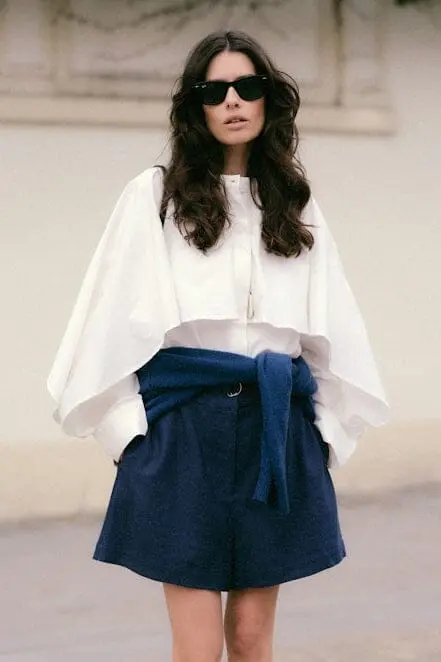 YAS - Yaslau Ls Cape Shirt - 5154671 Star White
