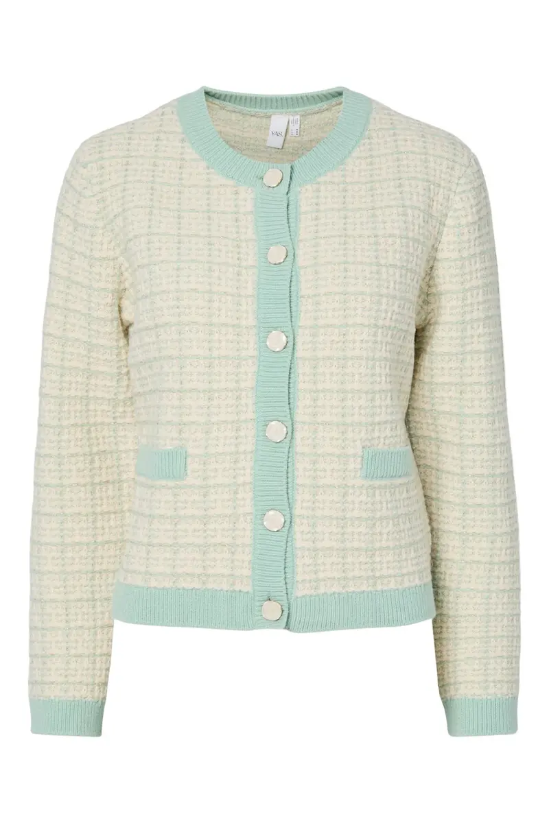 YAS - Yaslivia Ls Short Knit Cardigan - 4921804 Lichen Birch