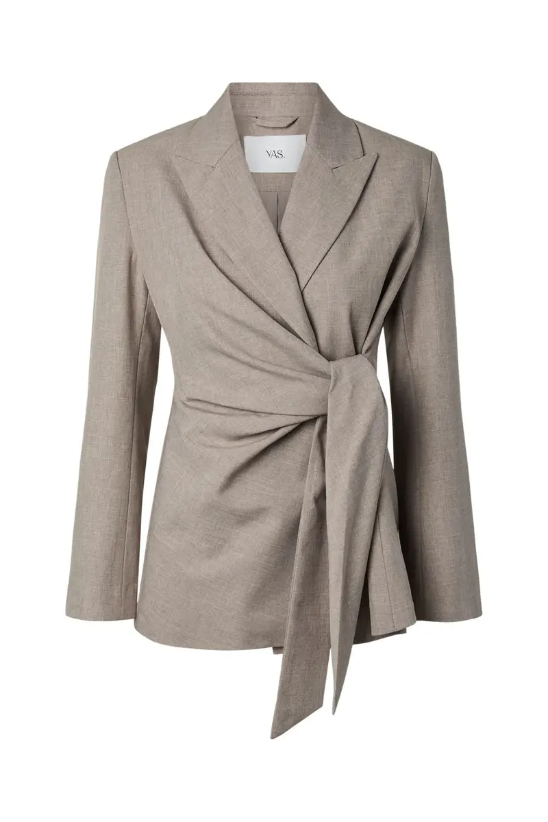 Yas - Yasmalino Ls Wrap Blazer - 5167119 Medium Grey Melange