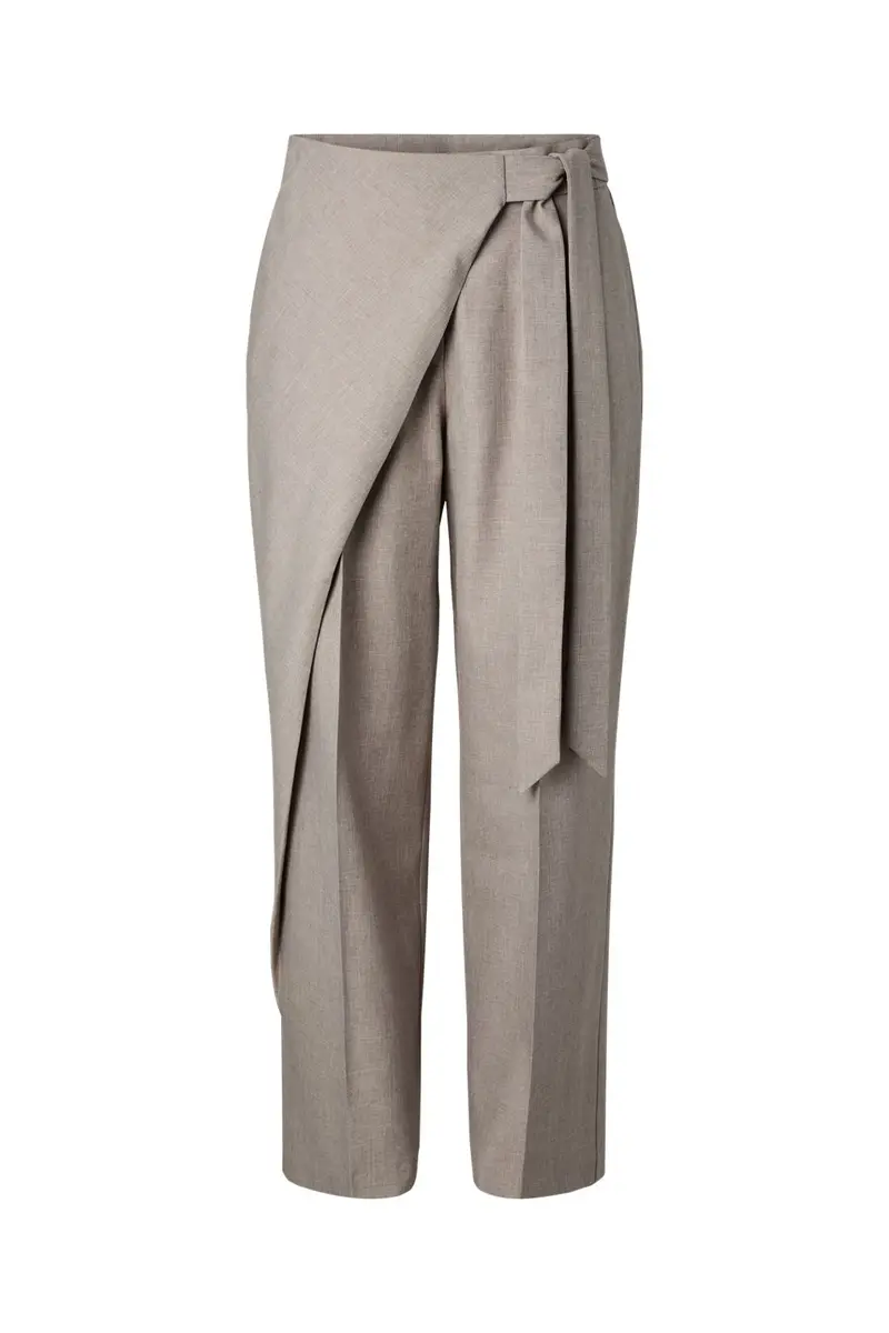 Yas - Yasmalino Wrap Pant - 5167120 Medium Grey Melange