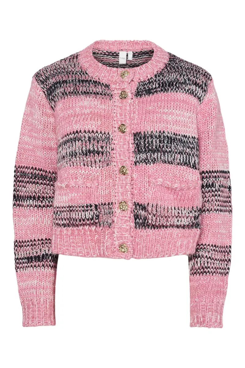 YAS - Yasmayla Ls Knit Cardigan - 4946183 Moonlite Mauve Mayla Stripes