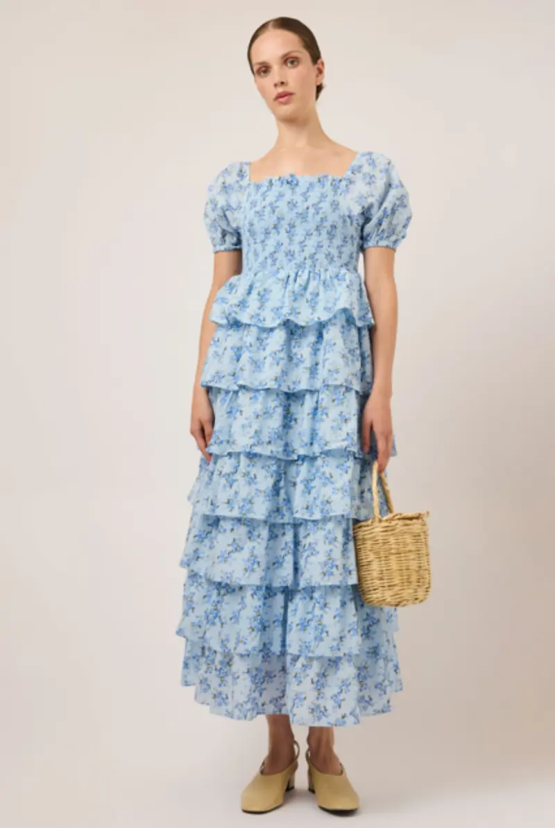 YAS - Yasnora Ss Long Dress - 5113854 Skyway Ditsy Flower