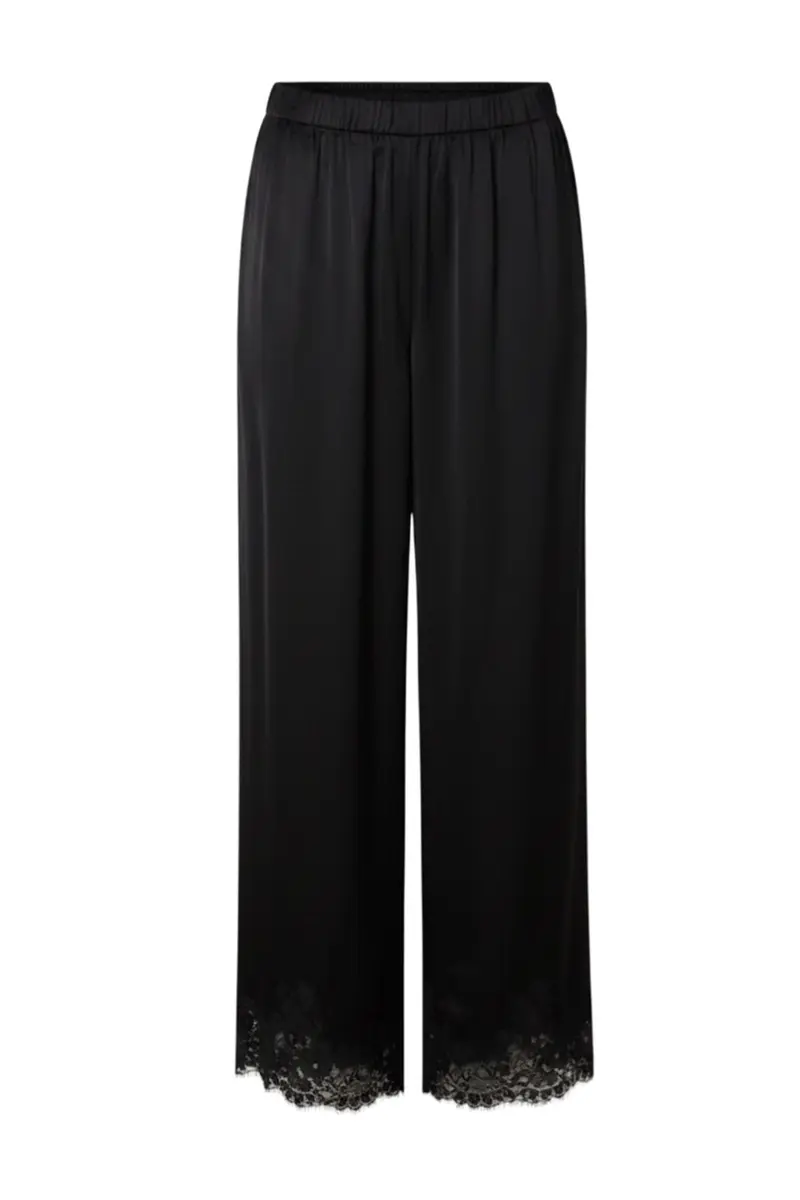 Yas - Yaspersi Satin Lace Pants - 5221208 Black