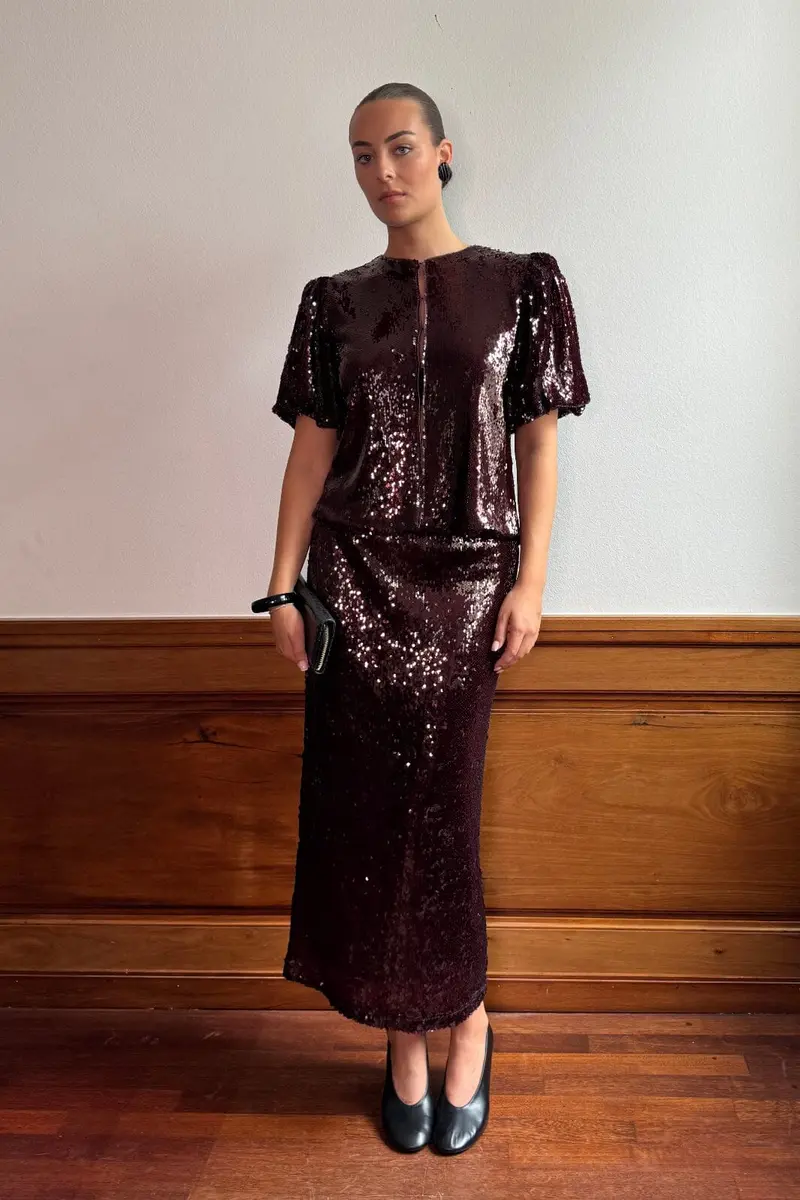 YAS - Yasroyalina 2/4 Sequin Top - 4862794 Port Royale W Sequins