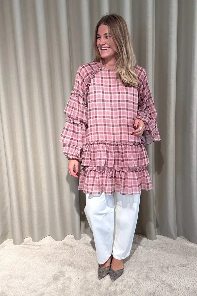 YAS - Yassarina Ls Dress - 5035877 Moonlite Mauve W Checks