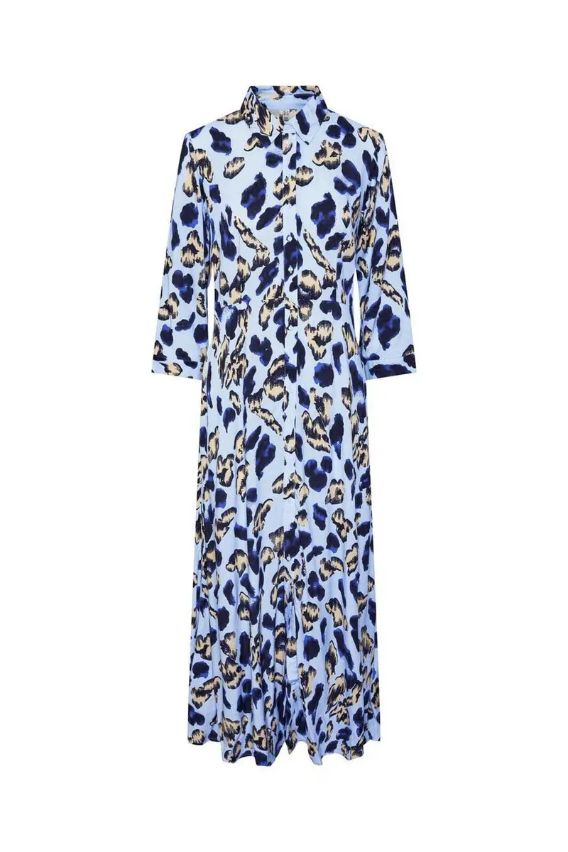 Yas - Yassavanna Long Shirt Dress - 4481807 Clear Sky Liro Print