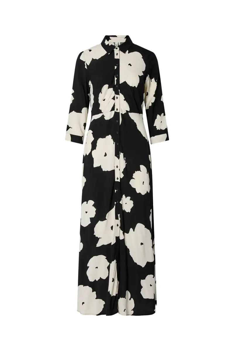 Yas - Yassavanna Long Shirt Dress - 4630883 Black Mille