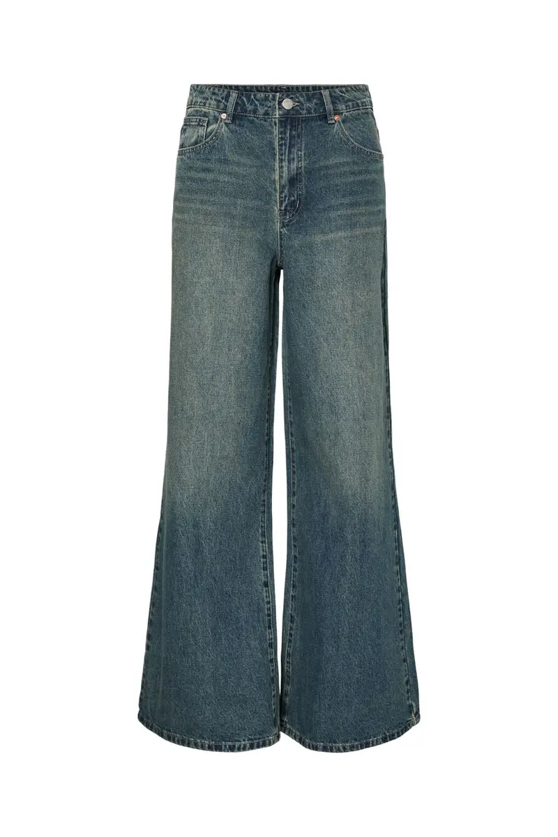 YAS - Yassiva Hmw Wide Jeans - 4828816 Medium Blue Denim Brown Wash