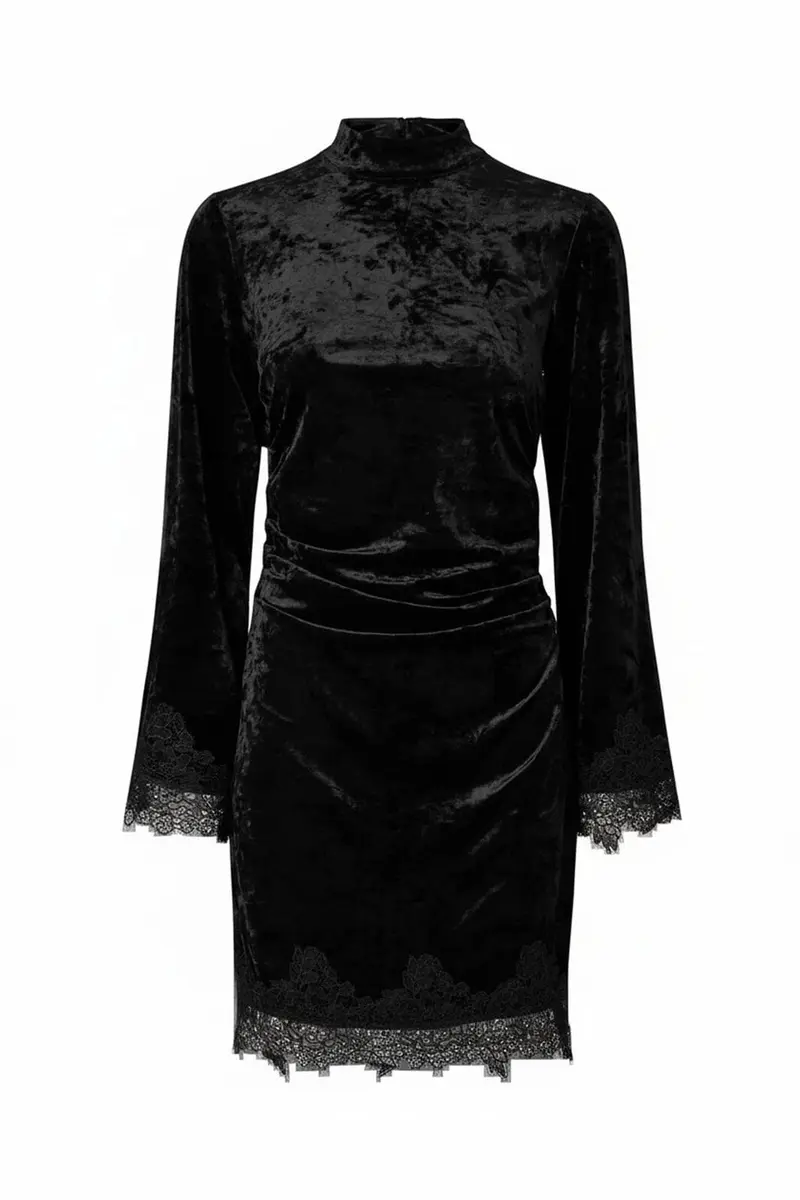 Yas - Yasvellia Ls Short Lace Dress.- - 5159891 Black